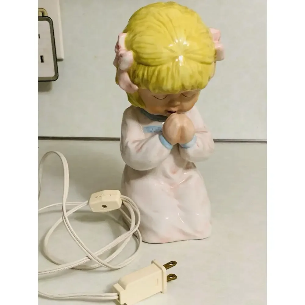 About Face Designs Vintage Praying Girl Ceramic 12